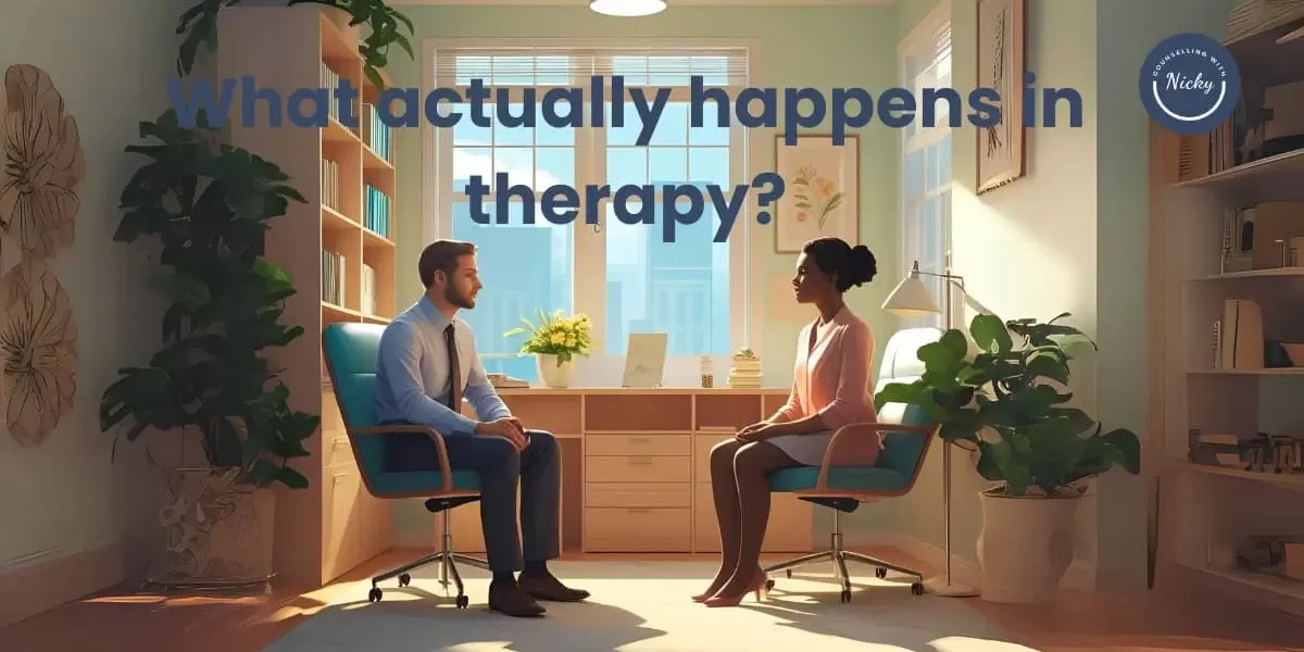 What actually happens in therapy AI generated image of a therapy session
